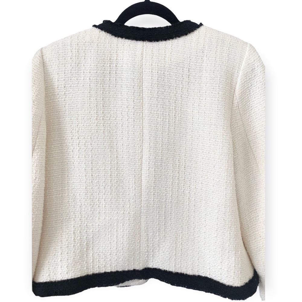 ❌SOLD❌H&M Classic Wool Blend White Tweed Jacket - Picture 8 of 13